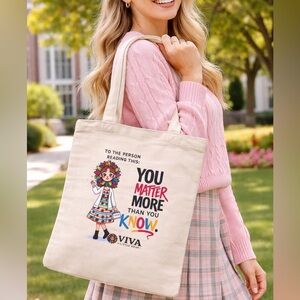 Motivational Canvas Tote Bag “You Matter More Than You Know” by Viva Little Shop